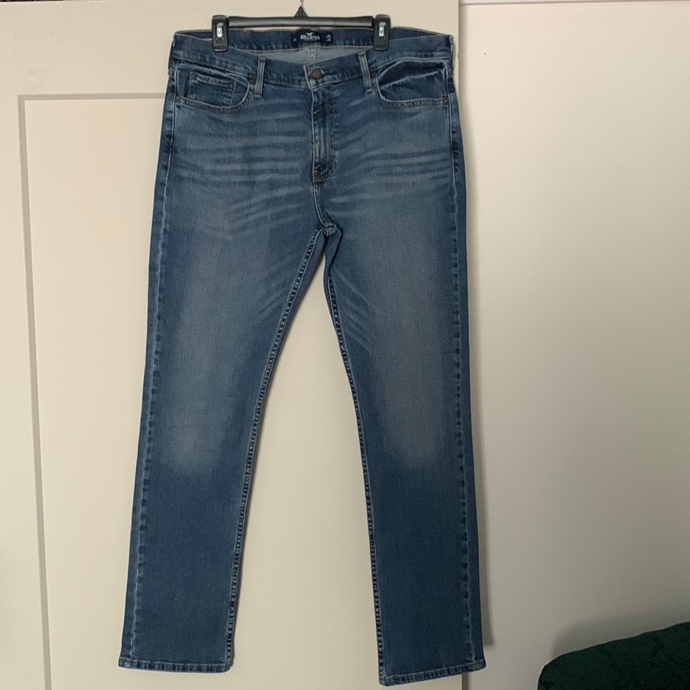 Hollister slim straight blue jeans size 36x34